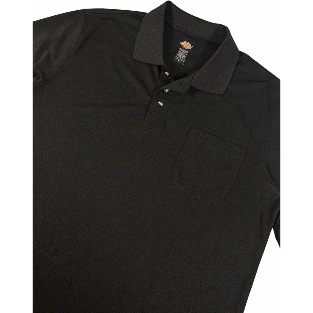 Dickies Performance Polo Shirt Black XL Pocket Work Shirt Moisture Wicking